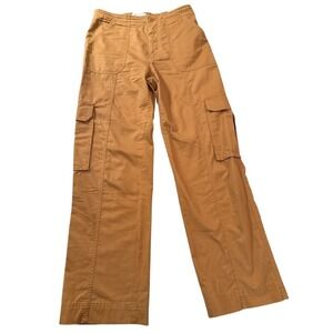 Abercrombie & Fitch Tan Brown Cotton Wide Leg Cargo Pants Size 6 28 Utility